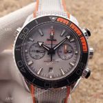 OM Factory Swiss Replica Omega Planet Ocean 9900 Watch SS Gray Gummy Strap